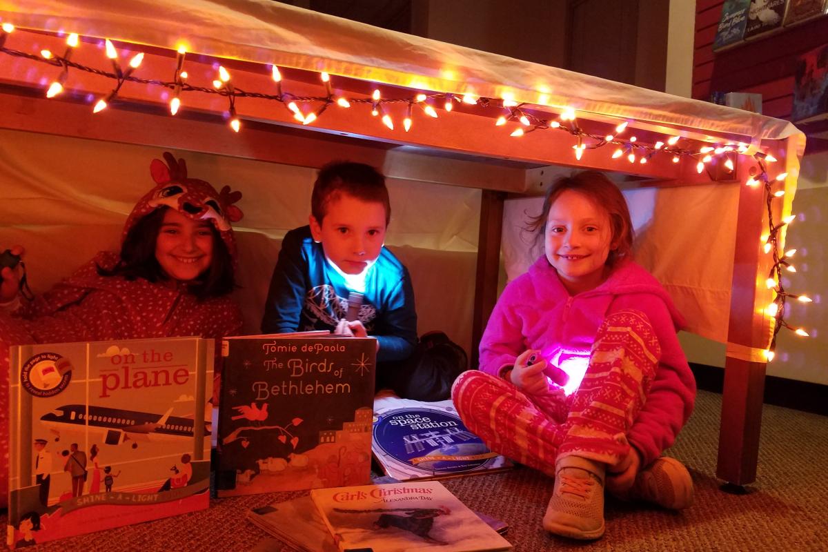 Blanket fort reading party
